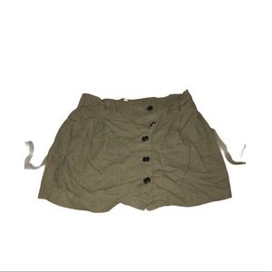 CiSono Linen Collection Green Button Skirt Size XL